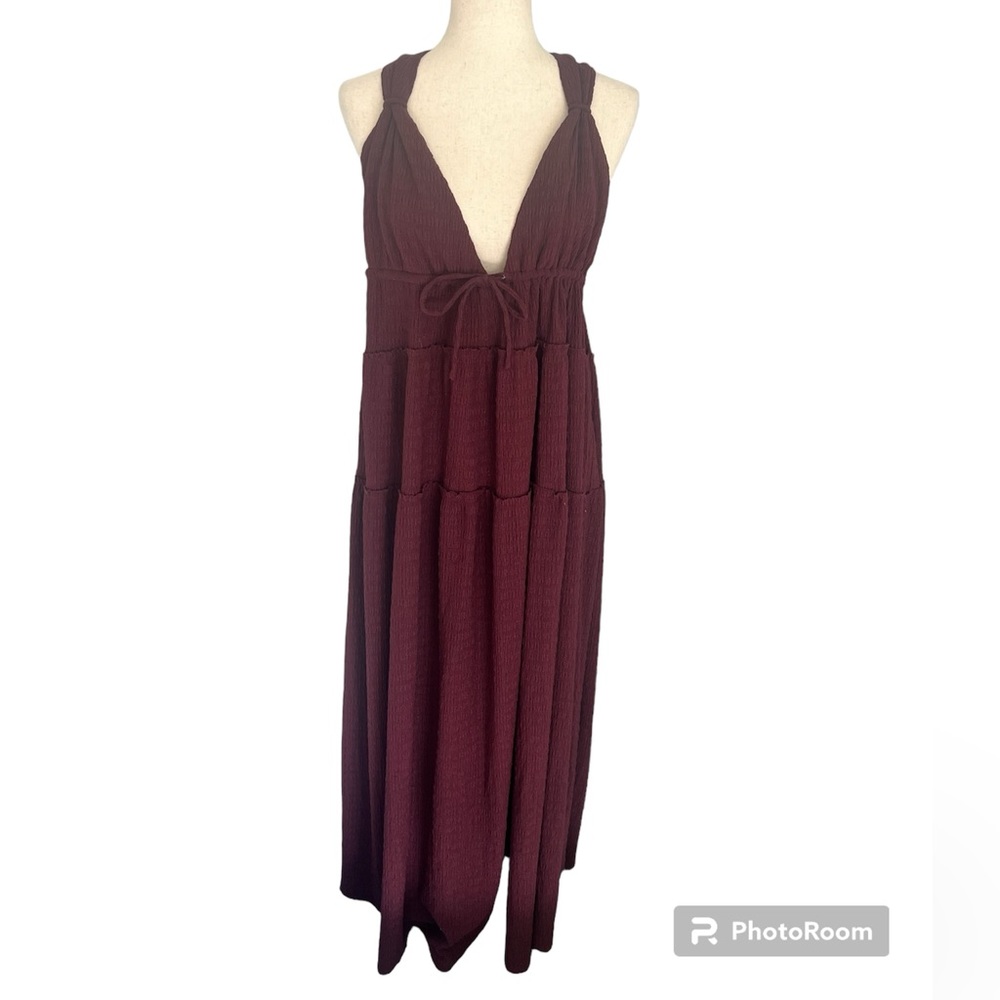 Free People Beach Martina Wine Maxi Dress‎ L